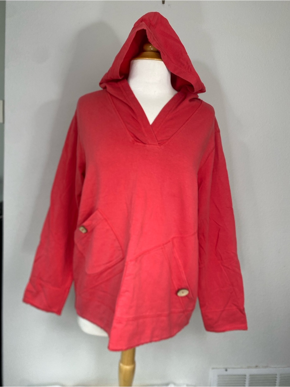 Nomadic Traders Womens Salmon Hooded Sweatshirt Size Medium Casual Coastal